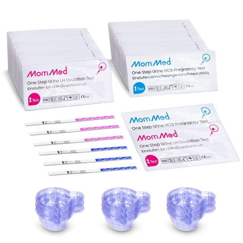 Ovulations- und Schwangerschaftsteststreifen, OPK Ovulationsprädiktor-Kit enthält 25 Frühschwangerschaftstests, 80 Ovulationsteststreifen, 105 Urinbec