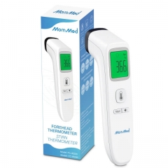 MomMed Stirnthermometer, No Touch Digitales Infrarot-Thermometer für Erwachsene und Kinder, Digitales Thermometer mit LCD-Display, Thermometerpistole